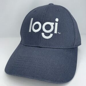 Logitech logi Hat Adjustable Gray Embroidered White Logo Cap Loves Premier